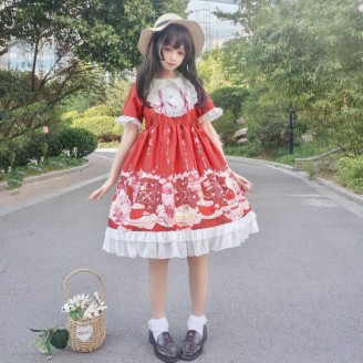 Kitty In Ice Cream Sweet Lolita Style Dress OP (WS52)